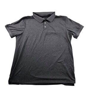 Chaps Golf Polo Shirt Men's Large Dark Gray Polyester Heathered Half Sleeve